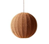 LQZCXMF Set of 1 Boho Round Basket Chandelier Hand-Woven Hemp Rope Lampshade Creative Homestay Nordic Weave Hanging Light for Restaurant Hallway Dining Room Rattan Lamp E27 Light
