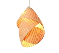 LQZCXMF Wicker Bamboo Lamp Shades Weave Japanese Style Ceiling Hanging Light E26 Socket Bamboo Basket Country Lighting Fixtures, Wicker Rattan Home Lighting for Restaurant Bar Cafe 1-Pack