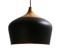 LQZCXMF Wood Grain Dome Lantern Chandelier Industrial Hanging Ceiling Lighting Bedroom Single Headlight Pendant Light for Kitchen Island, Adjustable 120 Cm Matte Metal Corridor Decorative Lighting