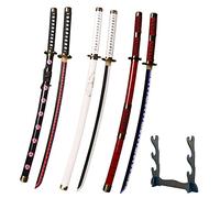LQZJG 3-Piece Cosplay Anime Bamboo Sword, Roronoa Zoro Katana Sword, Shusui & Wado Ichimonji & Sandai Kitetsu Katana 103 cm / 40 Inches