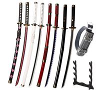 LQZJG 4-piece set Anime cosplay sword, Roronoa Zoro sword, Shusui，Wado Ichimonji，Sandai Kitetsu，Yubashiri sword, 103cm/40 inches