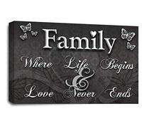 LR Family Love Quote Wall Art Picture Grey White Framed Canvas Home Panel Print Ready to Hang