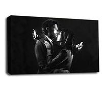 LR Framed Banksy Wall Art Canvas Grey White Mobile Lovers Phone Picture Print Ready to Hang