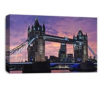 LR London Bridge Wall Art Picture City Tower Framed Canvas Panel Print Ready to Hang