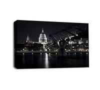 LR London Saint Pauls Cathedral Wall Art Picture - Cityscape Framed Canvas Print | Ready to Hang | Modern Wall Art for Living Room, Bedroom & Office