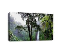 LR Waterfall Forest Wall Art Picture Framed Canvas Print | Ready to Hang | Modern Wall Art for Living Room, Bedroom & Office