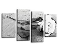 LR White Rose Floral Wall Art Picture Flower Love Framed Split Panel Canvas Print Ready to Hang