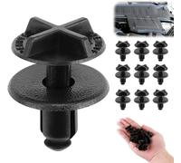 LR024316 Battery Cover Clips, 10 PCS Cowl Panel Retainer - 9mm Durable Nylon Fasteners Replacement Fits Land Rover Range Rover Discovery Evoque Sport, Black Interior Trim Accessories (Black)