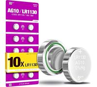 LR1130 AG10 SR1130 389 390 LR54 1.5V Button Cell Batteries (10 Pack) - Long Lasting Coin Batteries for Watches, Toys, Calculators & Small Electronics