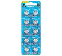 Vinnic Button Alkaline Watch Battery AG13 LR44 L1154F - Blister Card of 10