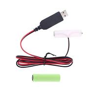 LR6 AA Battery Eliminator, USB Power Supply Cable, Replaces 1-4 Pieces, 1.5 V AA Batteries, 100 cm … (2AA)