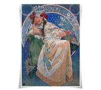Lrajan&Daucus Alphonse Mucha Art Nouveau Poster - A3 Fabric Wall Art Print, Floral Vintage Home Decor for Art Lovers & Gallery Displays (#11)