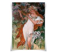 Lrajan&Daucus Alphonse Mucha Art Nouveau Poster - A3 Fabric Wall Art Print, Floral Vintage Home Decor for Art Lovers & Gallery Displays (#01)