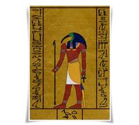 Lrajan&Daucus Ancient Egyptian Gods & Symbols Poster Collection - A3 Retro Fabric Wall Art Prints, Pharaoh-Inspired Mythology Decor for Home (#14 Thoth)