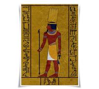 Lrajan&Daucus Ancient Egyptian Gods & Symbols Poster Collection - A3 Retro Fabric Wall Art Prints, Pharaoh-Inspired Mythology Decor for Home (#12 Shu)