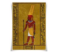 Lrajan&Daucus Ancient Egyptian Gods & Symbols Poster Collection - A3 Retro Fabric Wall Art Prints, Pharaoh-Inspired Mythology Decor for Home (#1 Amun)