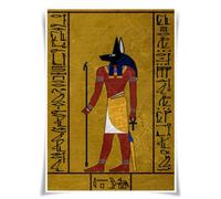 Lrajan&Daucus Ancient Egyptian Gods & Symbols Poster Collection - A3 Retro Fabric Wall Art Prints, Pharaoh-Inspired Mythology Decor for Home (#2 Anubis)