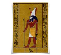 Lrajan&Daucus Ancient Egyptian Gods & Symbols Poster Collection - A3 Retro Fabric Wall Art Prints, Pharaoh-Inspired Mythology Decor for Home (#5 Horus)