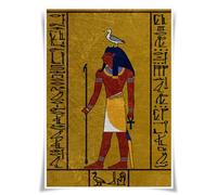 Lrajan&Daucus Ancient Egyptian Gods & Symbols Poster Collection - A3 Retro Fabric Wall Art Prints, Pharaoh-Inspired Mythology Decor for Home (#4 Geb)
