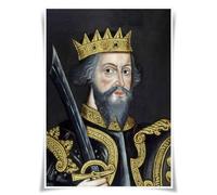 Lrajan&Daucus British Monarchs Portrait Collection - King and Queen of Great Britain Fabric Poster, A3 Premium Wall Art for Royal History & Home Decor (#1 William the Conqueror)