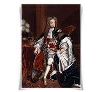 Lrajan&Daucus British Monarchs Portrait Collection - King and Queen of Great Britain Fabric Poster, A3 Premium Wall Art for Royal History & Home Decor (#32 George I)