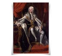 Lrajan&Daucus British Monarchs Portrait Collection - King and Queen of Great Britain Fabric Poster, A3 Premium Wall Art for Royal History & Home Decor (#33 George II)