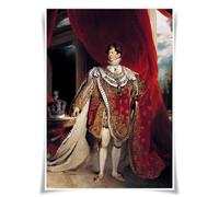 Lrajan&Daucus British Monarchs Portrait Collection - King and Queen of Great Britain Fabric Poster, A3 Premium Wall Art for Royal History & Home Decor (#35 George IV)