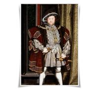 Lrajan&Daucus British Monarchs Portrait Collection - King and Queen of Great Britain Fabric Poster, A3 Premium Wall Art for Royal History & Home Decor (#20 Henry VIII)