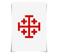 Lrajan&Daucus Crusader States Emblem A3 Poster Medieval Catholic Military Orders Coat of Arms Fabric Prints (Order of the Holy Sepulchre)