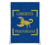 Lrajan&Daucus Imperial Roman Army Vexillum Poster - Roman Empire Legion Standard Flag A3 Fabric Print, Historical Wall Art (Praetorian Guard)