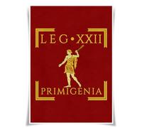 Lrajan&Daucus Imperial Roman Army Vexillum Poster - Roman Empire Legion Standard Flag A3 Fabric Print, Historical Wall Art (LEGIO XXII PRIMIGENIA)
