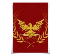 Lrajan&Daucus Imperial Roman Army Vexillum Poster - Roman Empire Legion Standard Flag A3 Fabric Print, Historical Wall Art (SPQR)