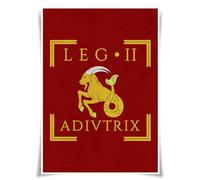 Lrajan&Daucus Imperial Roman Army Vexillum Poster - Roman Empire Legion Standard Flag A3 Fabric Print, Historical Wall Art (LEGIO II ADIUTRIX)