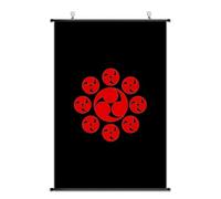 Lrajan&Daucus Japanese Sengoku Clan Emblems Scroll Poster - 75x50cm Samurai Mon Banner with Free Hooks Cloth Decor (Nagao clan)