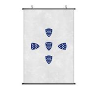 Lrajan&Daucus Medieval Coat of Arms Scroll Wall Art Poster - Middle Ages Flag 75x50cm Premium Cloth Banner with Free Hooks (Kingdom of Portugal)