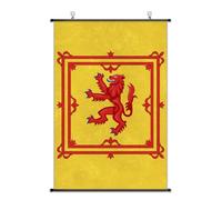 Lrajan&Daucus Medieval Coat of Arms Scroll Wall Art Poster - Middle Ages Flag 75x50cm Premium Cloth Banner with Free Hooks (Kingdom of Scotland)