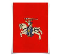 Lrajan&Daucus Medieval Heraldry Collection - Coat of Arms Banner Posters A3 Fabric Prints, Vintage Kingdom & Knightly Wall Art for History Enthusiasts (Kingdom of Lithuania)
