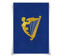 Lrajan&Daucus Medieval Heraldry Collection - Coat of Arms Banner Posters A3 Fabric Prints, Vintage Kingdom & Knightly Wall Art for History Enthusiasts (Kingdom of Ireland)