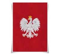 Lrajan&Daucus Medieval Heraldry Collection - Coat of Arms Banner Posters A3 Fabric Prints, Vintage Kingdom & Knightly Wall Art for History Enthusiasts (Kingdom of Poland)
