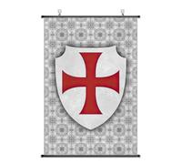 Lrajan&Daucus Military Orders Heraldry Scroll Potser - 75x50cm Medieval Knightly Shield Emblem Banner Digital Printing Cloth Decor (Knights Templar)