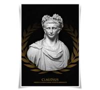 Lrajan&Daucus Roman Emperor Bust Portrait Collection - Ancient Rome Imperator A3 Fabric Posters Wall Art Home Decor (04 Claudius)