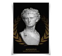 Lrajan&Daucus Roman Emperor Bust Portrait Collection - Ancient Rome Imperator A3 Fabric Posters Wall Art Home Decor (01 Augustus)