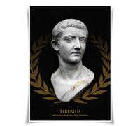 Lrajan&Daucus Roman Emperor Bust Portrait Collection - Ancient Rome Imperator A3 Fabric Posters Wall Art Home Decor (02 Tiberius)