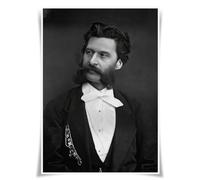 Lrajan&Daucus Top 100 Classical Composers Portrait Posters - A3 Premium Fabric Prints for Music Lovers, Educators & Home Studio Decor (51 Johann Strauss II)