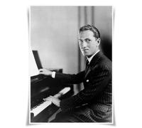 Lrajan&Daucus Top 100 Classical Composers Portrait Posters - A3 Premium Fabric Prints for Music Lovers, Educators & Home Studio Decor (52 George Gershwin)