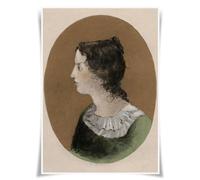 Lrajan&Daucus Top 100 Literary Figures Portrait Poster - Globally Famous Writer A3 Fabric Prints Wall Art Decor (#61 Emily Brontë)