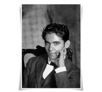Lrajan&Daucus Top 100 Literary Figures Portrait Poster - Globally Famous Writer A3 Fabric Prints Wall Art Decor (#91 Federico G. Lorca)