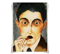 Lrajan&Daucus Top 100 Literary Figures Portrait Poster - Globally Famous Writer A3 Fabric Prints Wall Art Decor (#31 Franz Kafka)