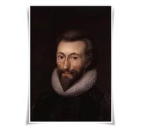 Lrajan&Daucus Top 100 Literary Figures Portrait Poster - Globally Famous Writer A3 Fabric Prints Wall Art Decor (#33 John Donne)