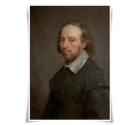 Lrajan&Daucus Top 100 Literary Figures Portrait Poster - Globally Famous Writer A3 Fabric Prints Wall Art Decor (#01 William Shakespeare)